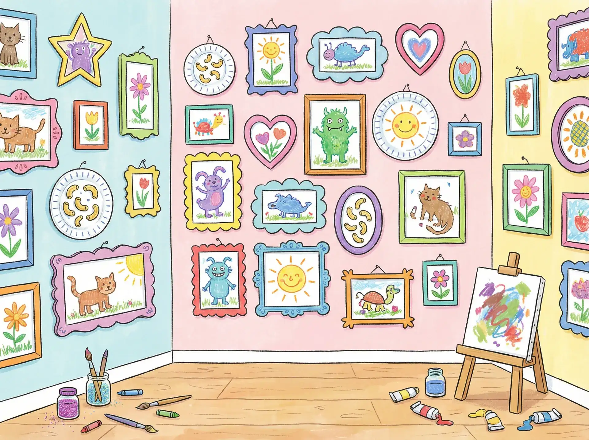 小朋友的彩色画作 - 如此可爱的我们电视剧免费 创意展示